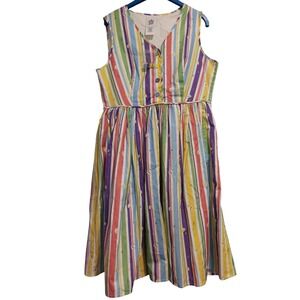 Disney Parks The Dress Shop Dapper Day Striped Musical Note Dress Womens Medium